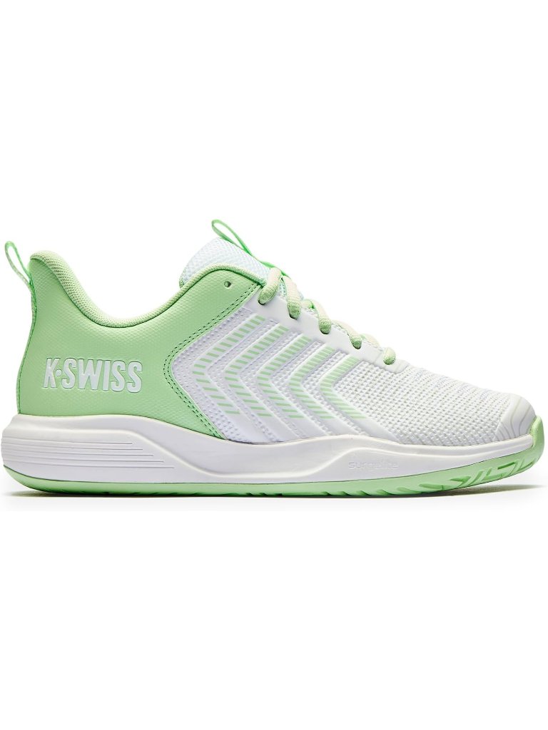 Women's White/Green Lightweight Rubber Sole Stylish Pickleball Tennis Shoes